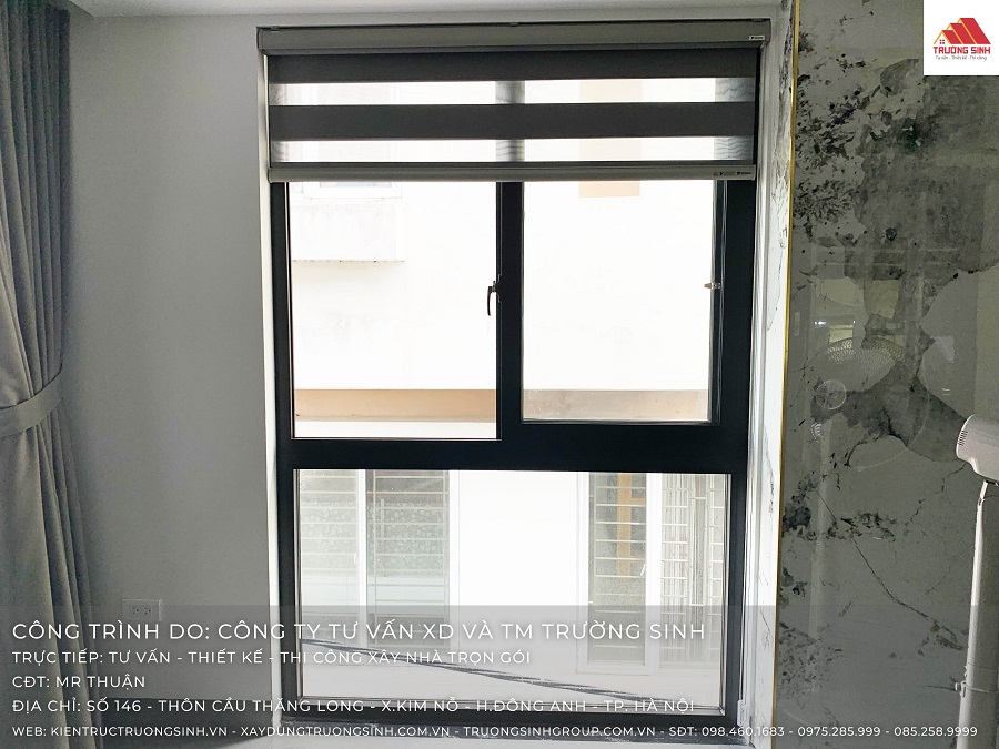 Cửa nhôm kính Xingfa màu đen
